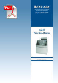 Brinklake K1200 Paint Gun Cleaner information PDF